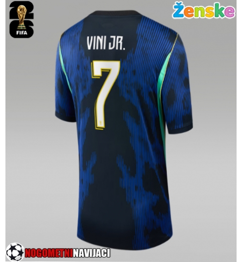 Ženske Nogometnih dresov Brazilija Vinicius Junior #7 Gostujoči SP 2026 Kratki rokavi Ženske Nogometnih dresov Brazilija Vinicius Junior #7 Gostujoči SP 2026 Kratki rokavi